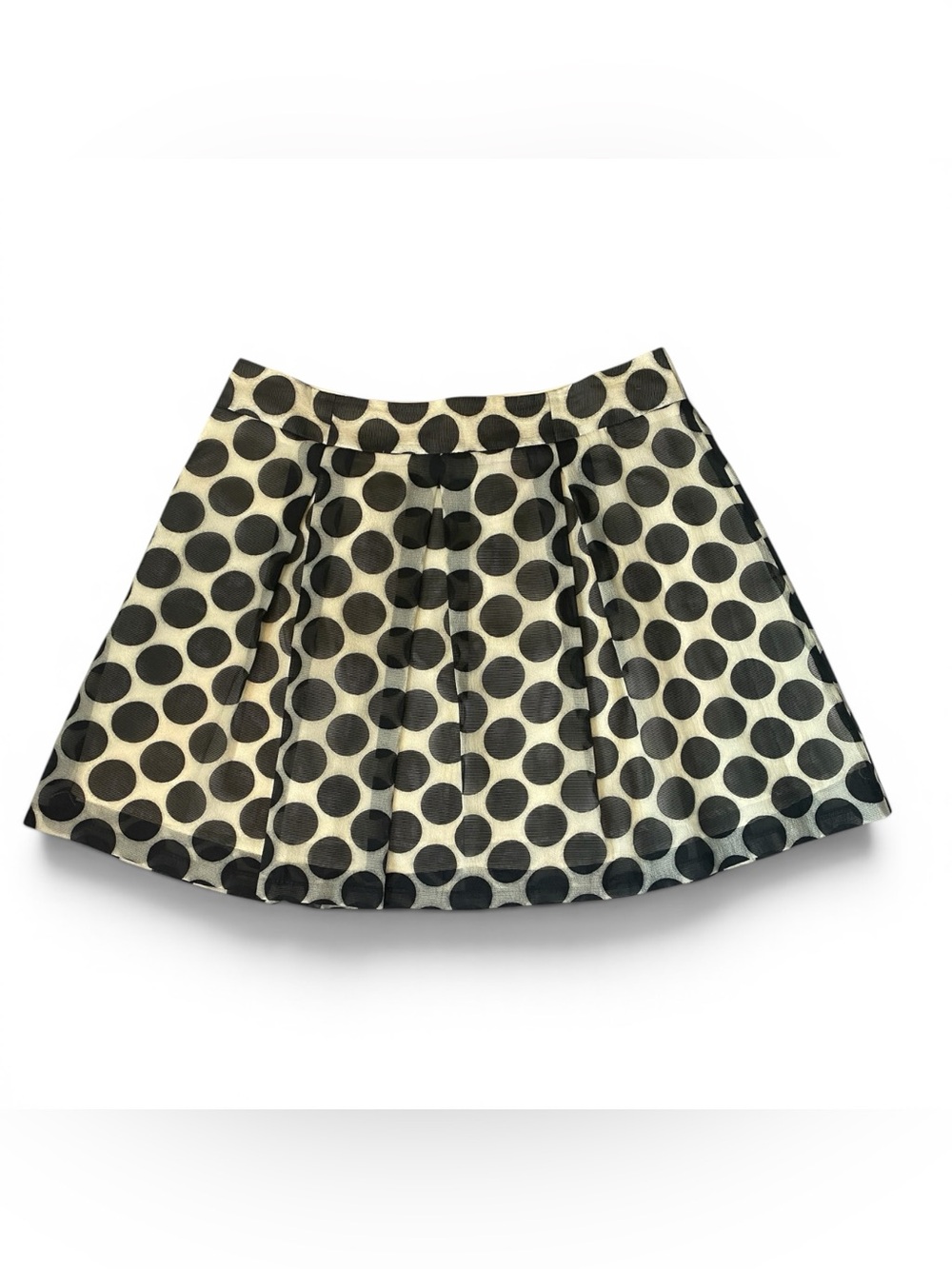 Eloquii 18W Black Ivory Polka Dot A-Line Pleated Cocktail Skirt Retro Chic